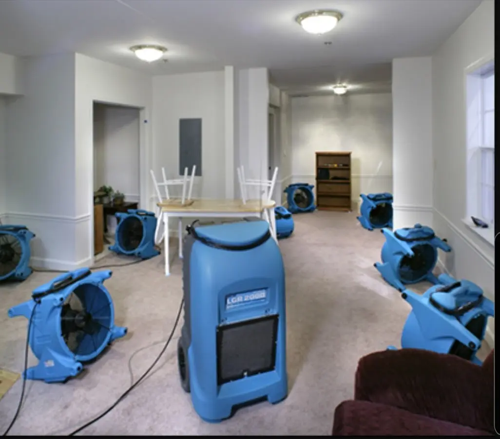Air movers and dehumidifier setup for Water Extraction & Removal in Bellair-Meadowbrook Terrace